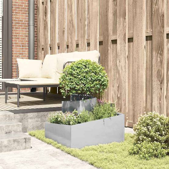 Vidaxl - Cache-pot de jardin Argenté 60 x 60 x 50 cm Acier inoxydable vidaXL 873575 - Image 5