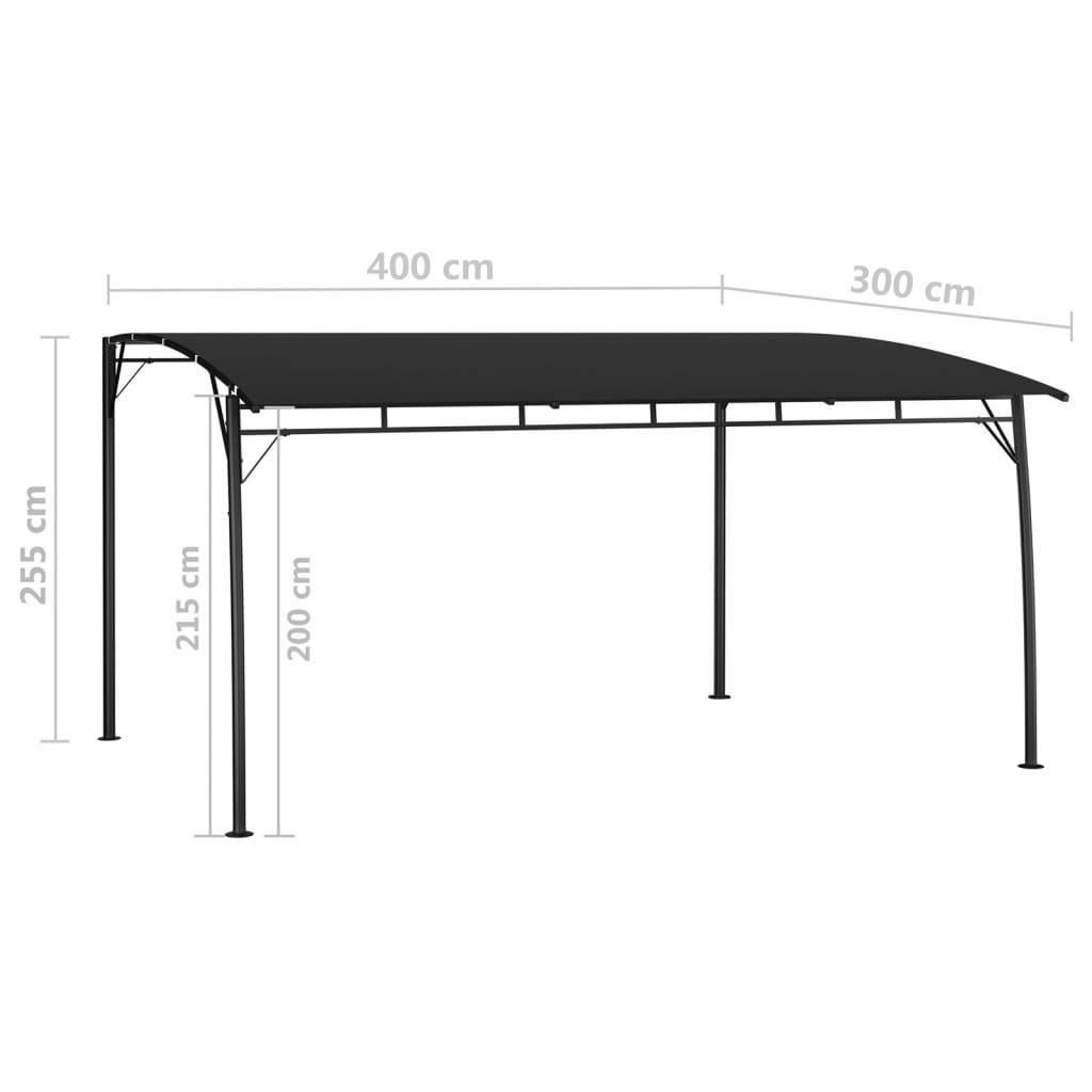 Tonnelle Abri de Jardin 4x3m Structure Acier et Toit Polyester pour Terrasse Anthracite – ComfortXL Outdoor Living - Image 6