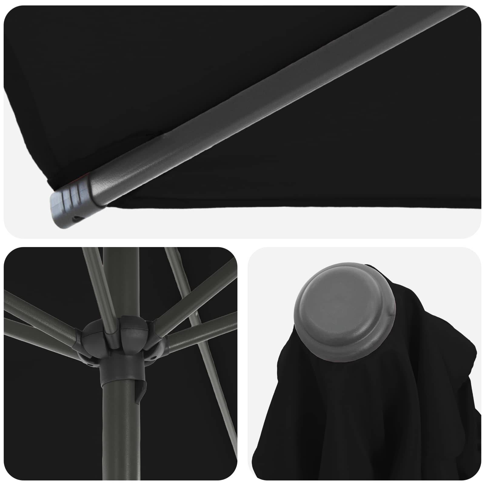 Parasol de jardin polyester noir 290 x 190 x 228 cm - PANGIVO - Image 5