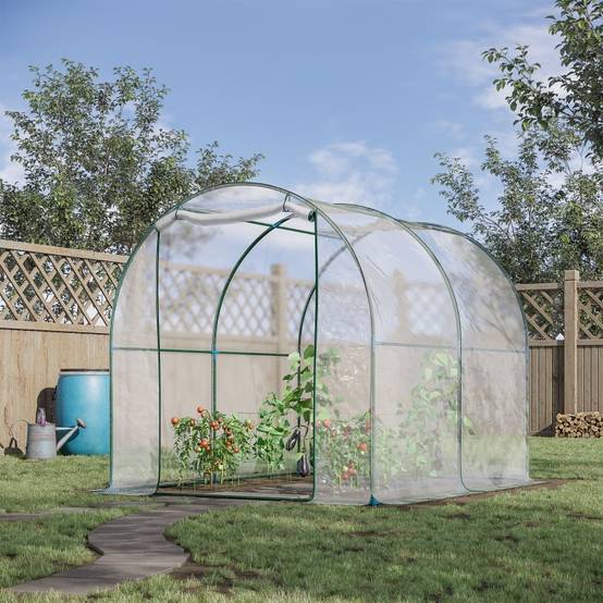 ComfortXL - Serre tunnel jardin PVC transparent acier 2 x 2,5 x 2 m pour potager protection hiver - ComfortXL Outdoor Living - Image 1