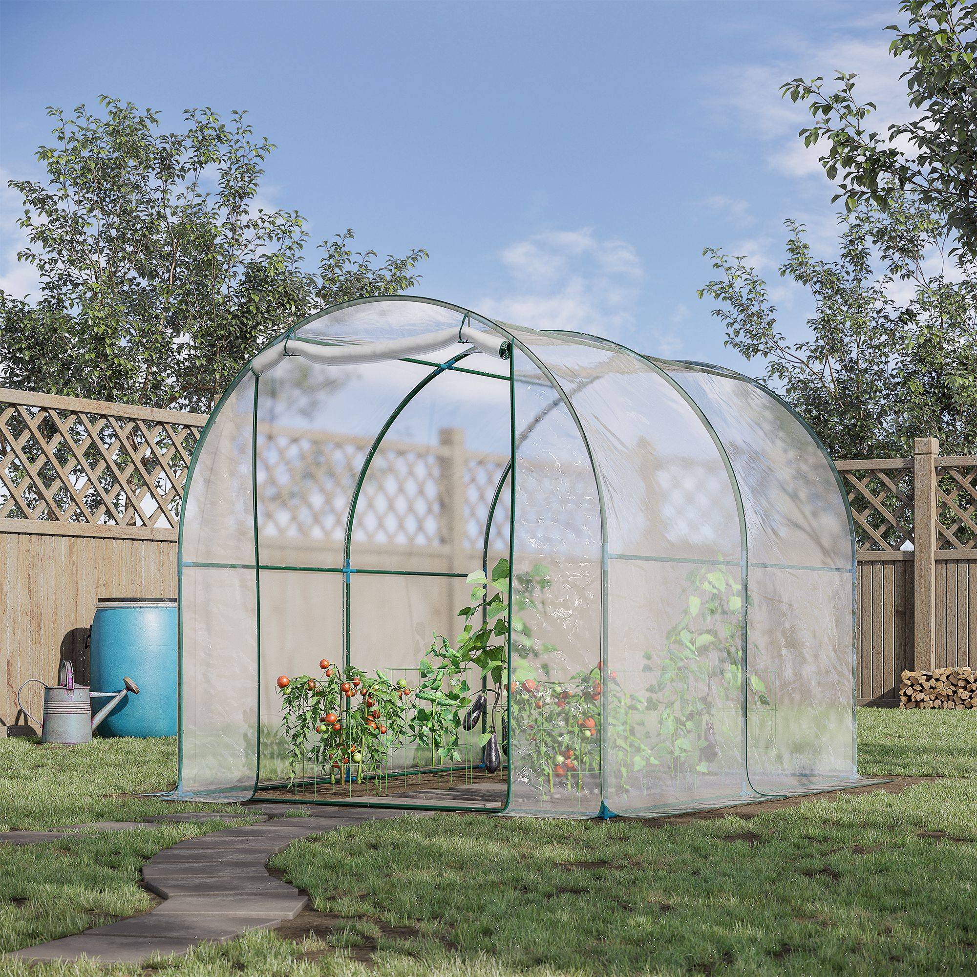 ComfortXL - Serre tunnel jardin PVC transparent acier 2 x 2,5 x 2 m pour potager protection hiver - ComfortXL Outdoor Living - Image 3