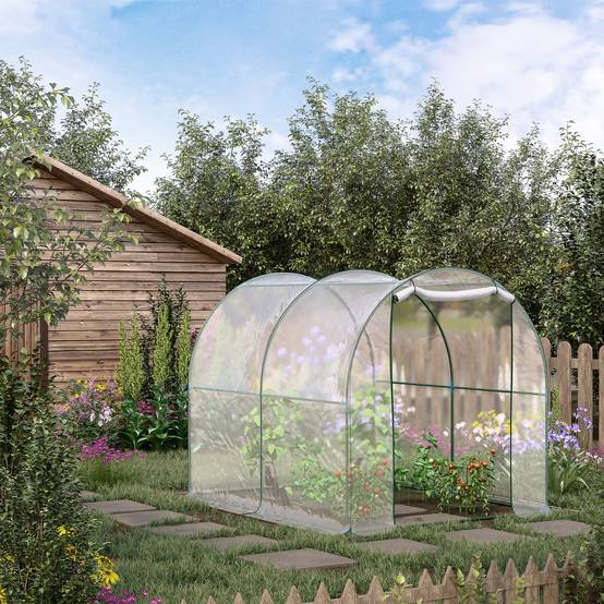 ComfortXL - Serre tunnel jardin PVC transparent acier 2 x 2,5 x 2 m pour potager protection hiver - ComfortXL Outdoor Living - Image 4