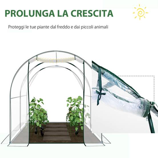 ComfortXL - Serre tunnel jardin PVC transparent acier 2 x 2,5 x 2 m pour potager protection hiver - ComfortXL Outdoor Living - Image 8