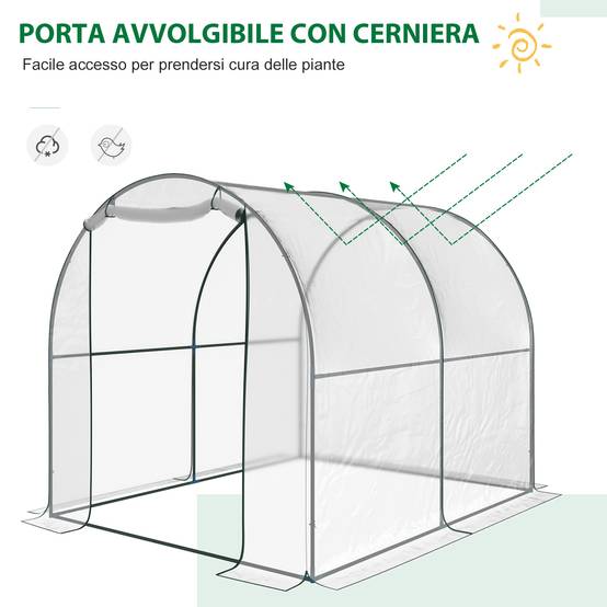 ComfortXL - Serre tunnel jardin PVC transparent acier 2 x 2,5 x 2 m pour potager protection hiver - ComfortXL Outdoor Living - Image 6