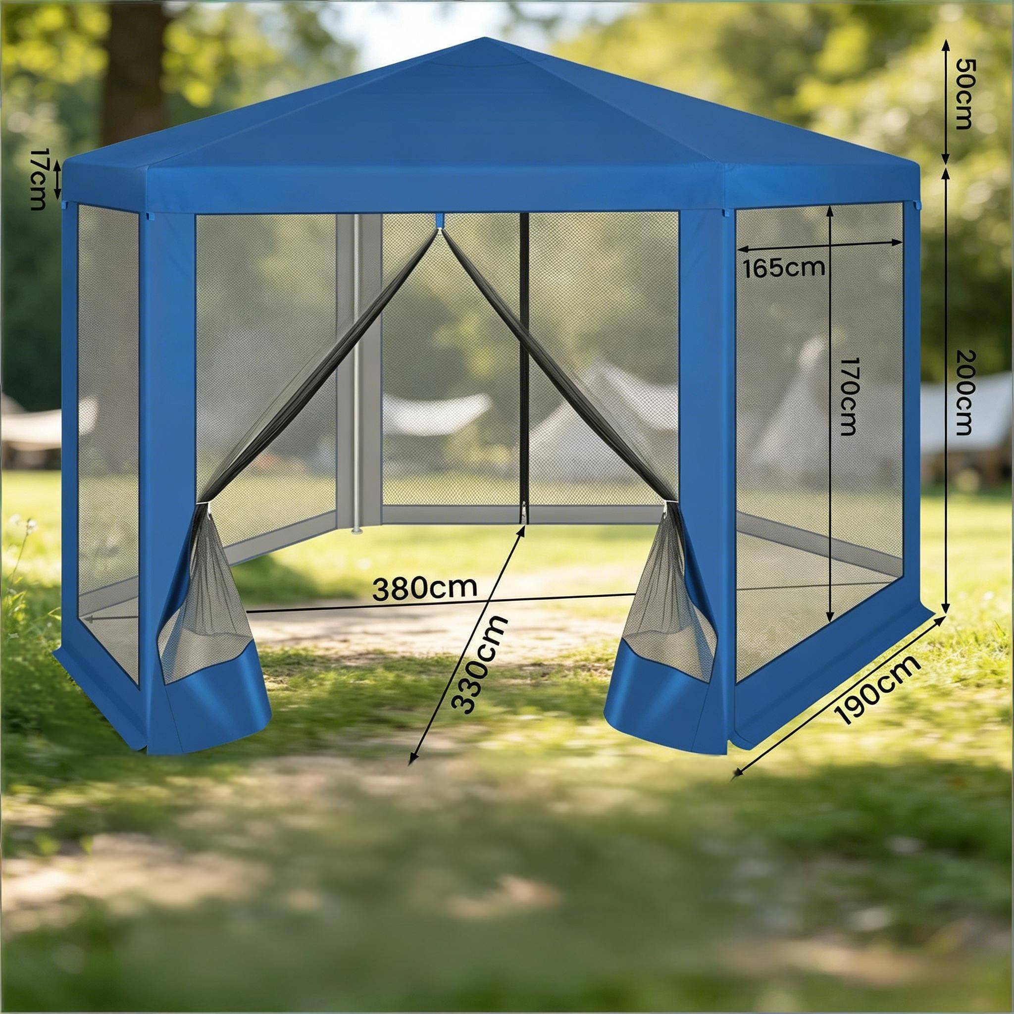 Kiosque portable pour fêtes avec fermeture éclair, structure complète pour extérieur - Image 7