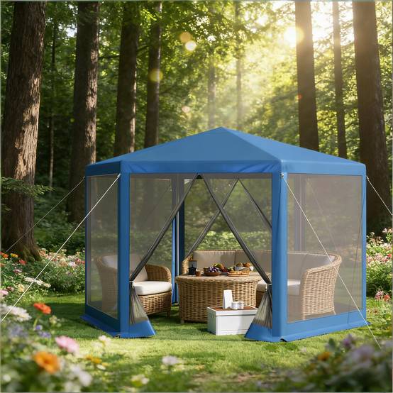 Kiosque portable pour fêtes avec fermeture éclair, structure complète pour extérieur - Image 3
