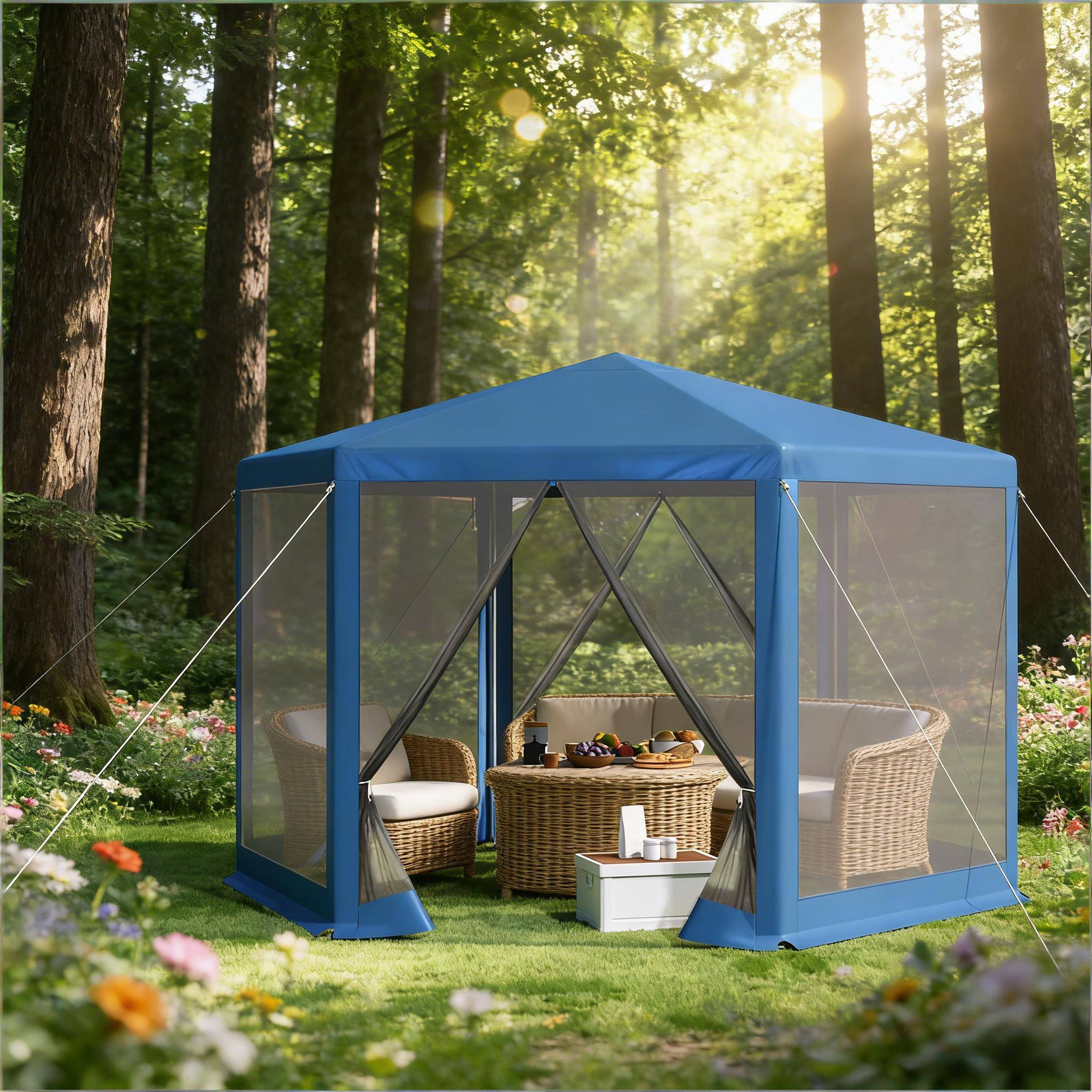 Kiosque portable pour fêtes avec fermeture éclair, structure complète pour extérieur - Image 3