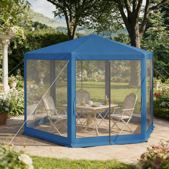 Kiosque portable pour fêtes avec fermeture éclair, structure complète pour extérieur - Image 1