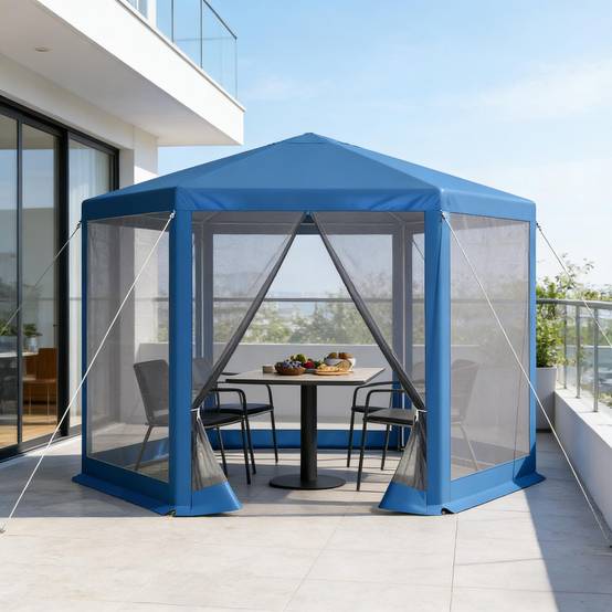 Kiosque portable pour fêtes avec fermeture éclair, structure complète pour extérieur - Image 2