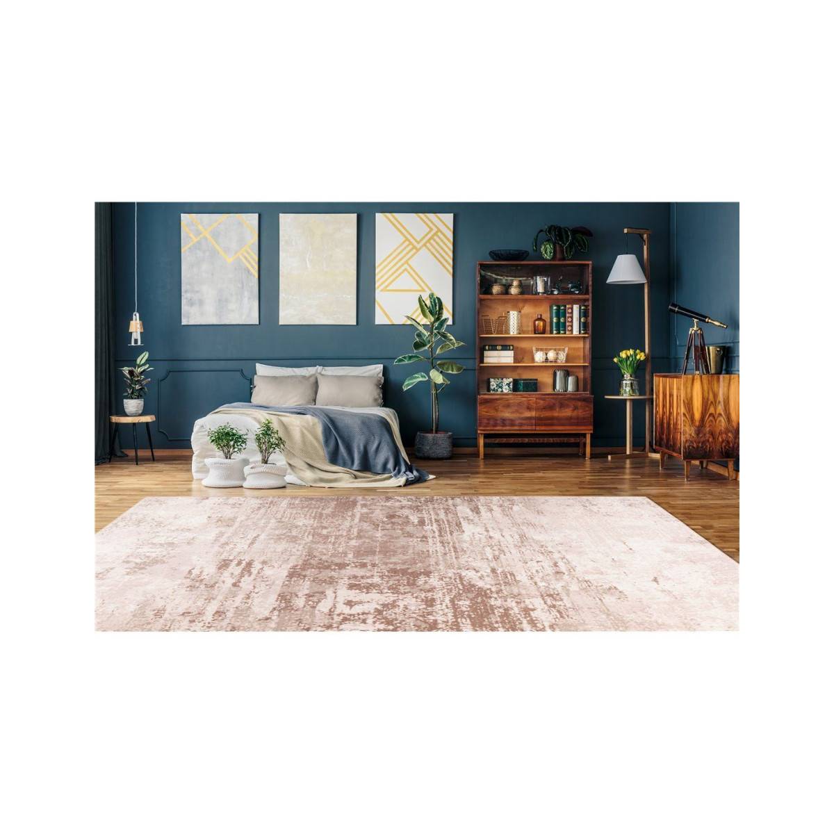 Tapis Tissé Rétro à Poils Plats "Saphira" Beige 200 x 290 cm - Image 5