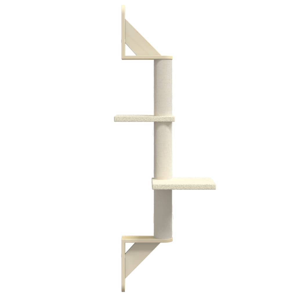 Arbre à chat mural bois et sisal crème 50 x 30 x 108 cm - PANGIVO - Image 5