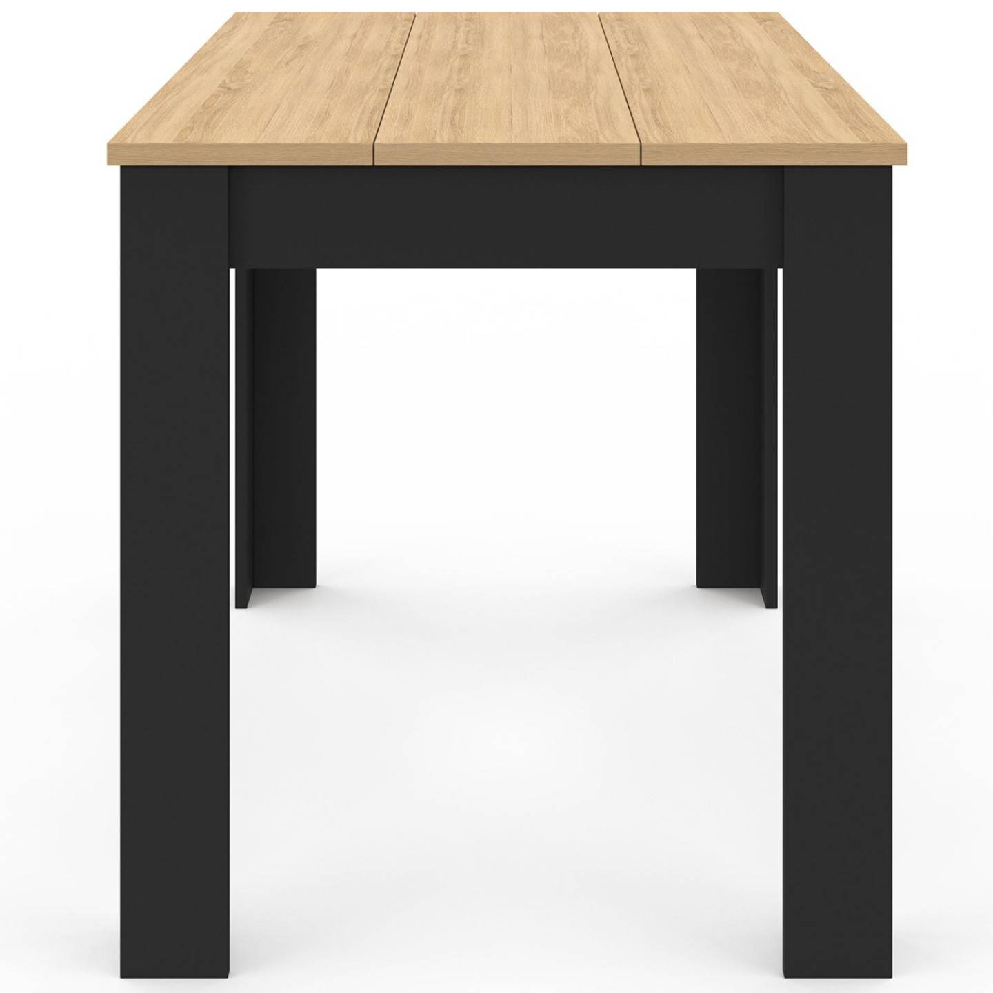 Table à manger rectangle ROZY 4 personnes noire plateau façon hêtre 110 cm - Image 5
