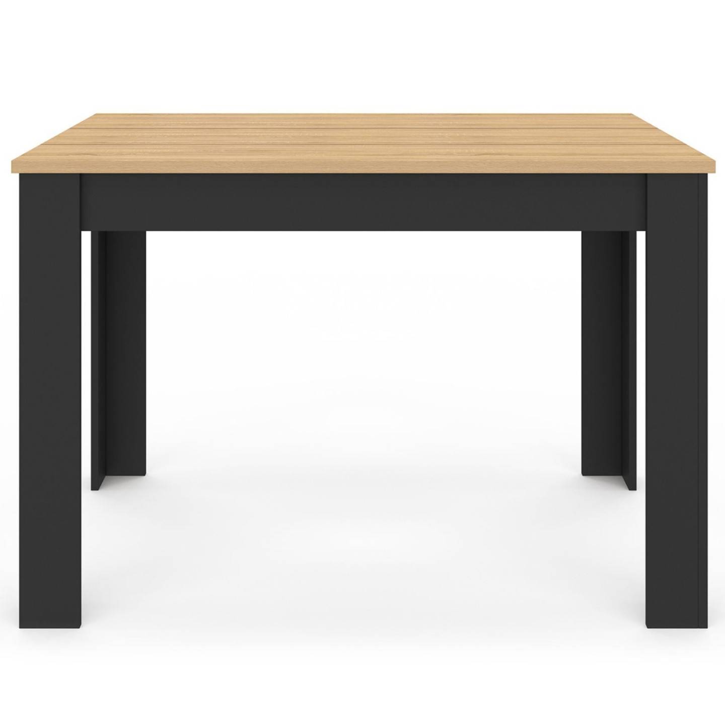 Table à manger rectangle ROZY 4 personnes noire plateau façon hêtre 110 cm - Image 3