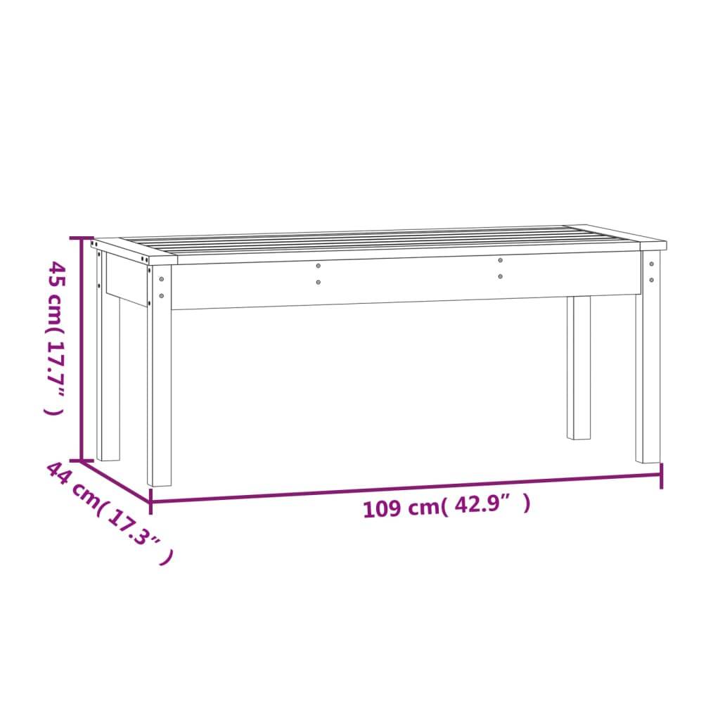 Helloshop26 - Banc de jardin meuble de patio d'extérieur terrasse 109 x 44 x 45 cm bois massif de douglas - Image 5