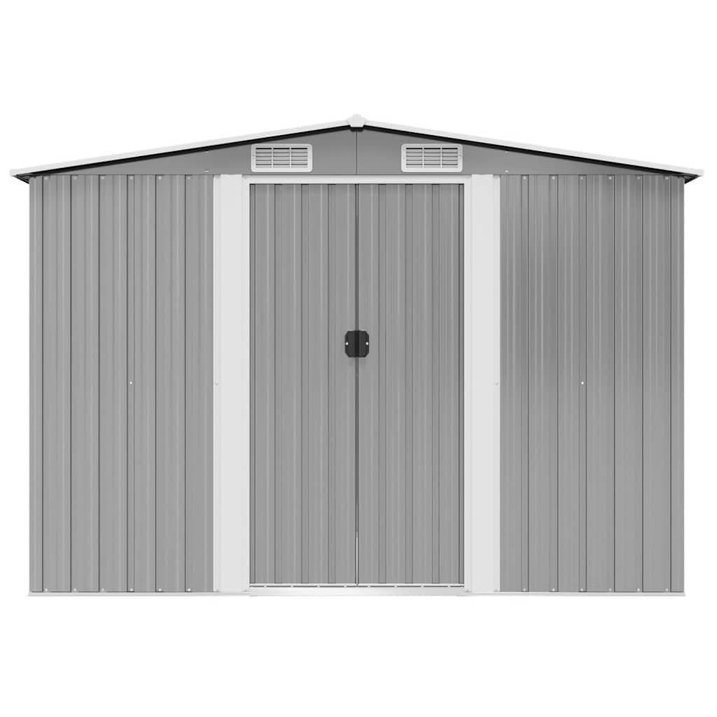 PANGIVO - Abri de jardin avec double porte coulissante - Acier galvanisé gris - 257x205x178 cm - Surface au sol 4,72m² - PANGIVO - Image 5