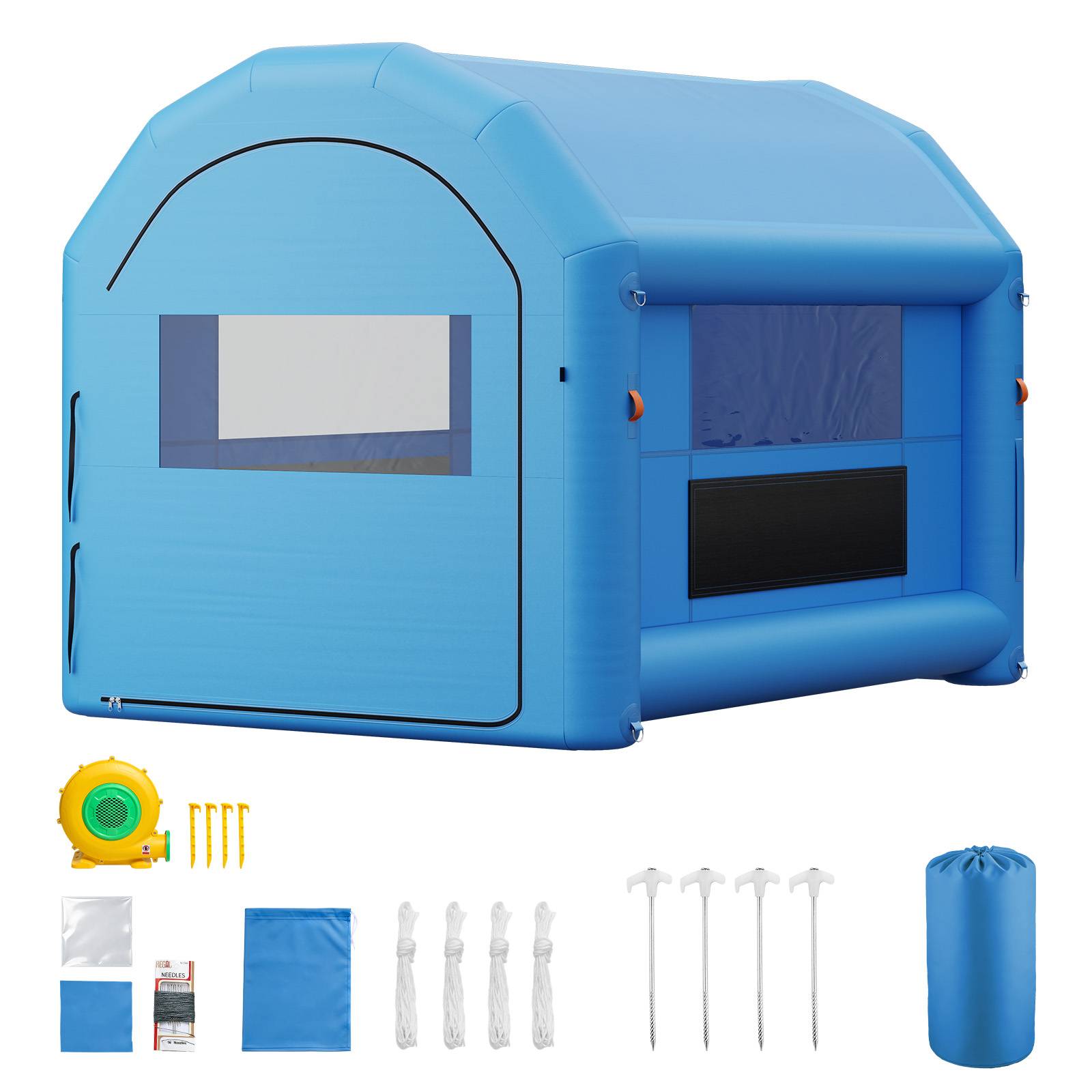 Vevor - VEVOR Cabine Peinture Gonflable 4x3x2,75m, Souffleur 750W Bleu, Filtre Coton, Velos Motos Meubles