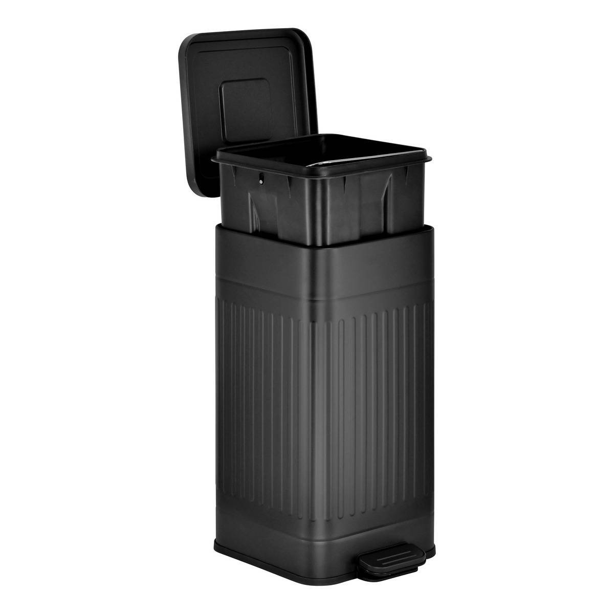 Poubelle Nova avec Pedale 30L Noir 35x27x58 cm - 5five - Image 4