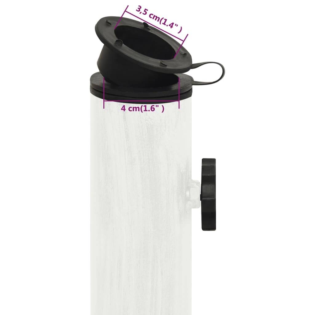 Socle de parasol - accessoire parasol Blanc 44x44x31 cm Fonte - MEUBLE PRO-JU5536 - Image 8
