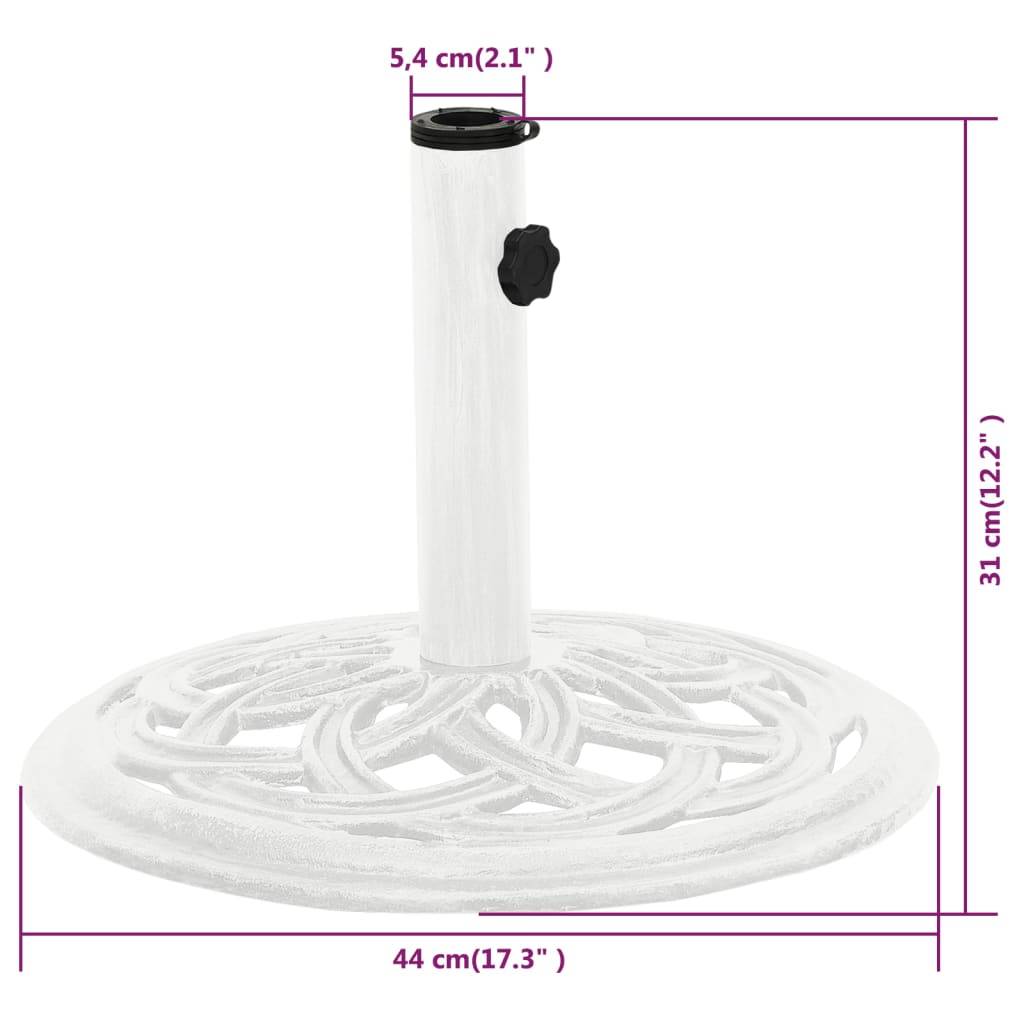 Socle de parasol - accessoire parasol Blanc 44x44x31 cm Fonte - MEUBLE PRO-JU5536 - Image 7