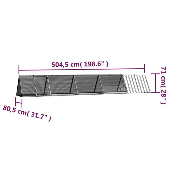 Vidaxl - Clapier Anthracite 504,5x80,5x71 cm Acier galvanisé vidaXL 3106448 - Image 3