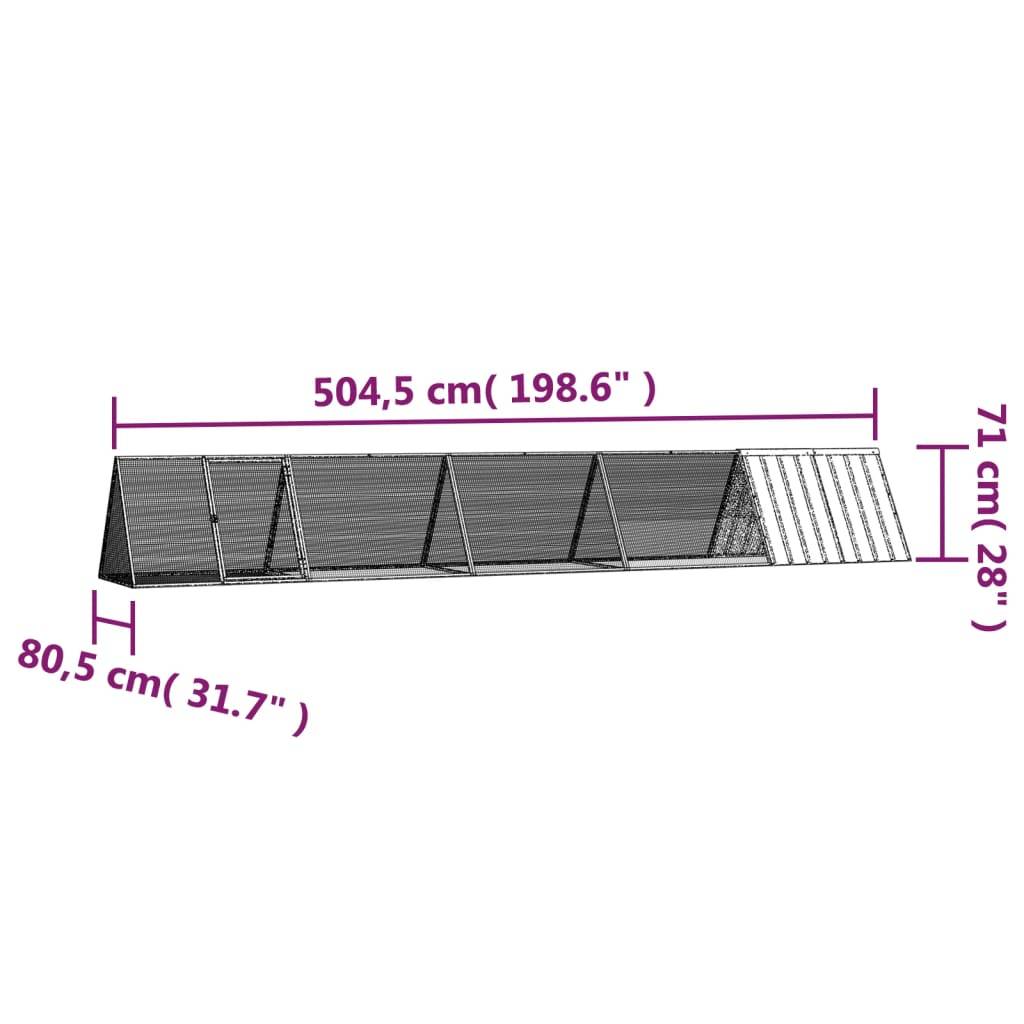 Vidaxl - Clapier Anthracite 504,5x80,5x71 cm Acier galvanisé vidaXL 3106448 - Image 3