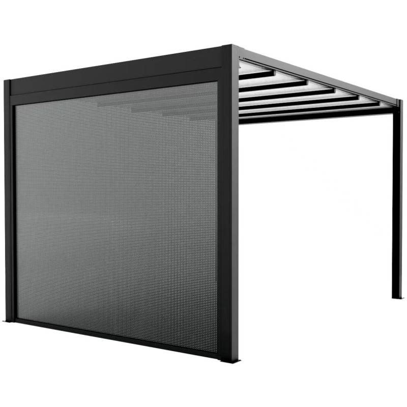Pergola autoportante aluminium 3x3m toile rétractable motorisée anthracite X-Metal - Image 7
