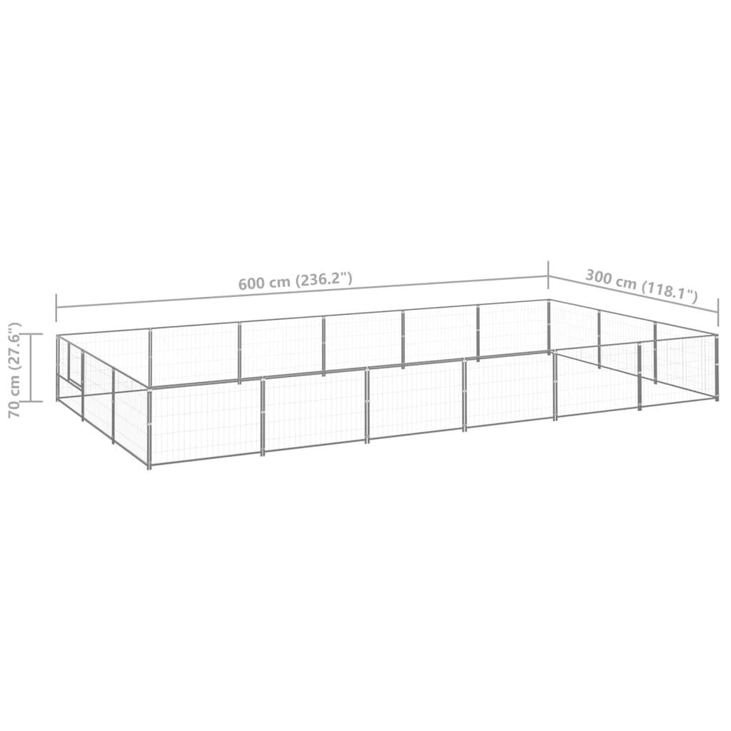 Vidaxl - Chenil Argenté 18 m² Acier vidaXL 3082138 - Image 4