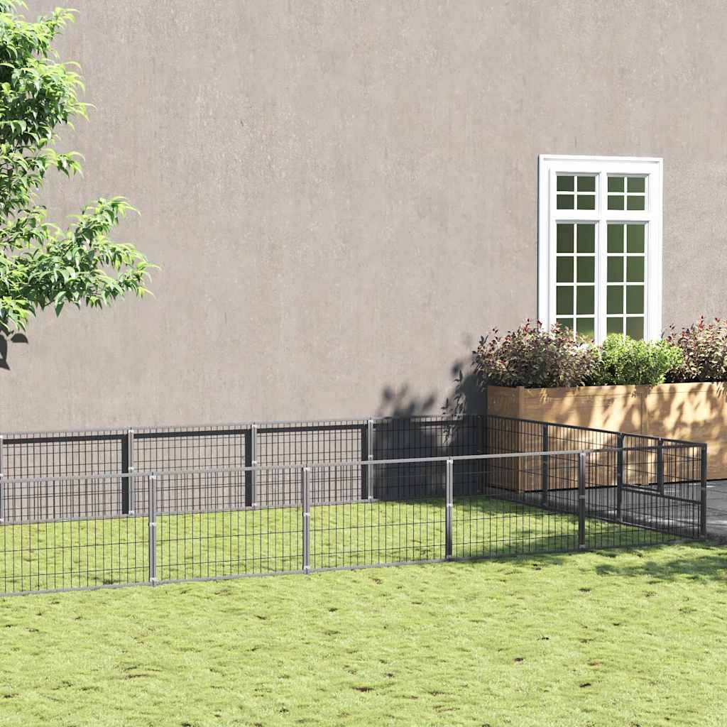 Vidaxl - Chenil Argenté 18 m² Acier vidaXL 3082138 - Image 1
