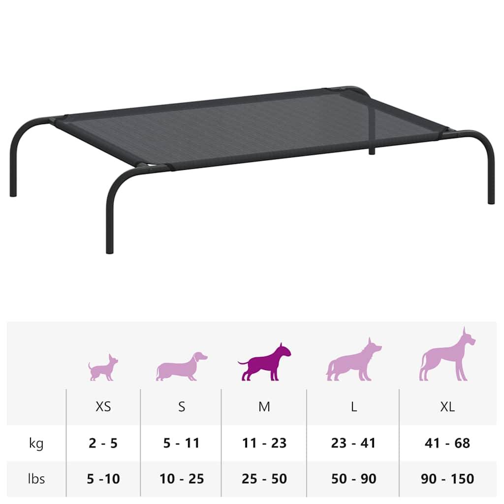 PANGIVO - Lit surélevé pour chien acier et textilène noir 110 x 65 x 20 cm - PANGIVO - Image 9