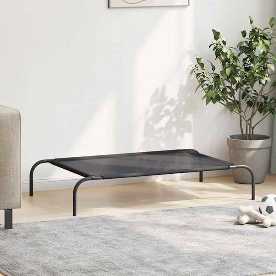 PANGIVO - Lit surélevé pour chien acier et textilène noir 110 x 65 x 20 cm - PANGIVO - Image 3
