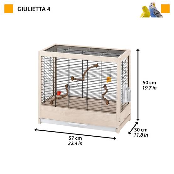 Ferplast - Ferplast Cage pour Oiseaux en bois FSC GIULIETTA 4, Canaris, Perruches et Oiseaux exotiques, Accessoires inclus - Image 2