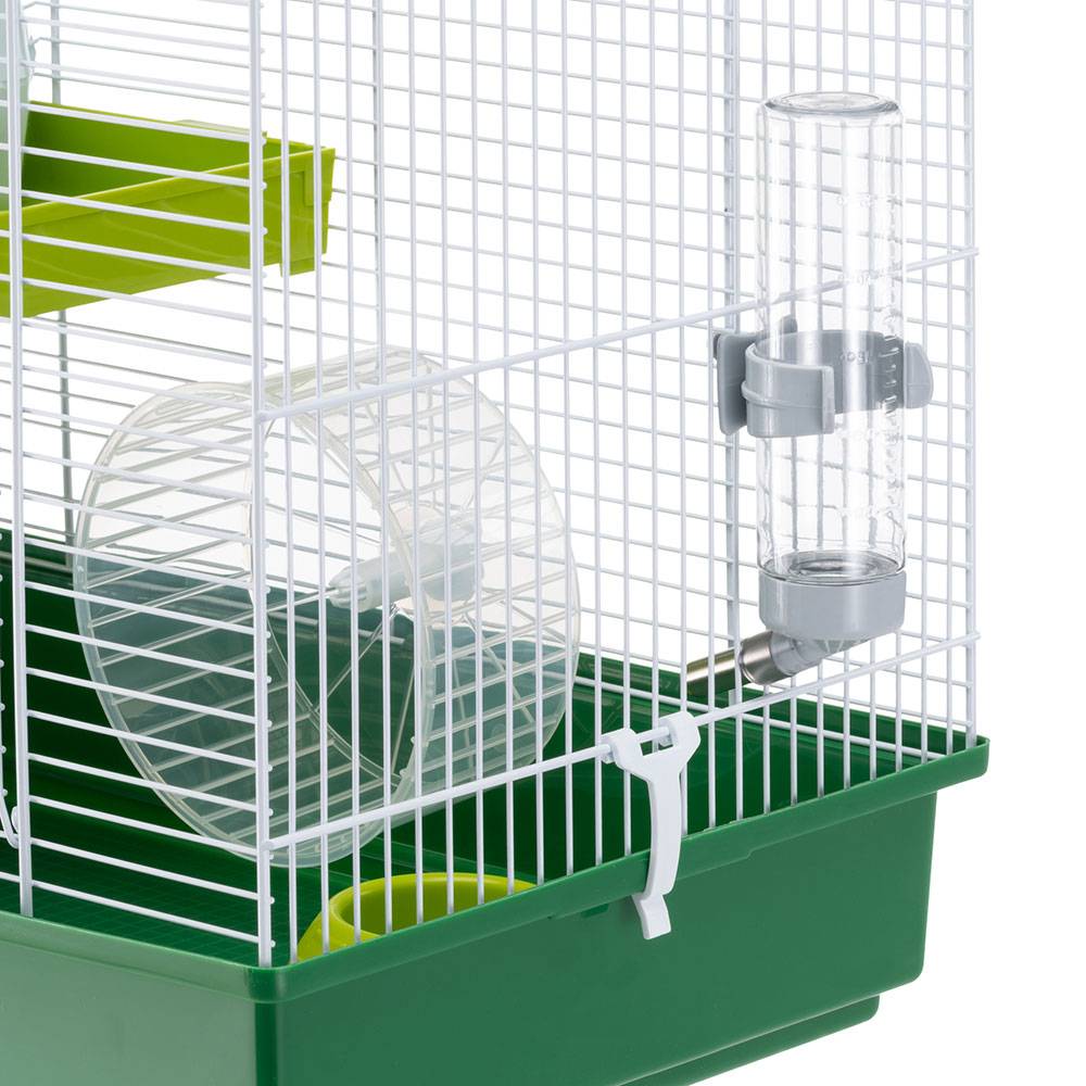 Ferplast - FERPLAST HAMSTER DUO Cage pour rongeurs pour Hamsters, en Métal, Accessoires inclus : Mangeoire, Abreuvoir, Maison, Roue, Étagère, Échelle. - Image 4