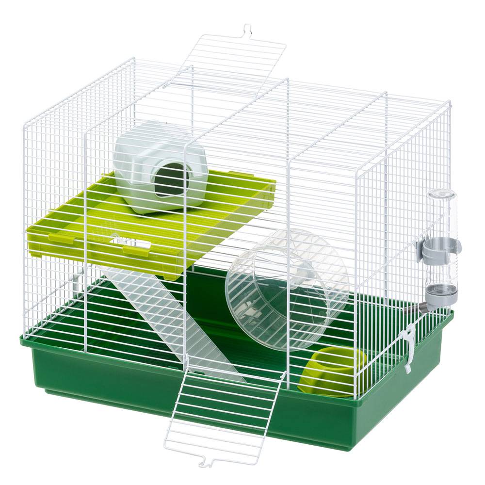 Ferplast - FERPLAST HAMSTER DUO Cage pour rongeurs pour Hamsters, en Métal, Accessoires inclus : Mangeoire, Abreuvoir, Maison, Roue, Étagère, Échelle. - Image 2