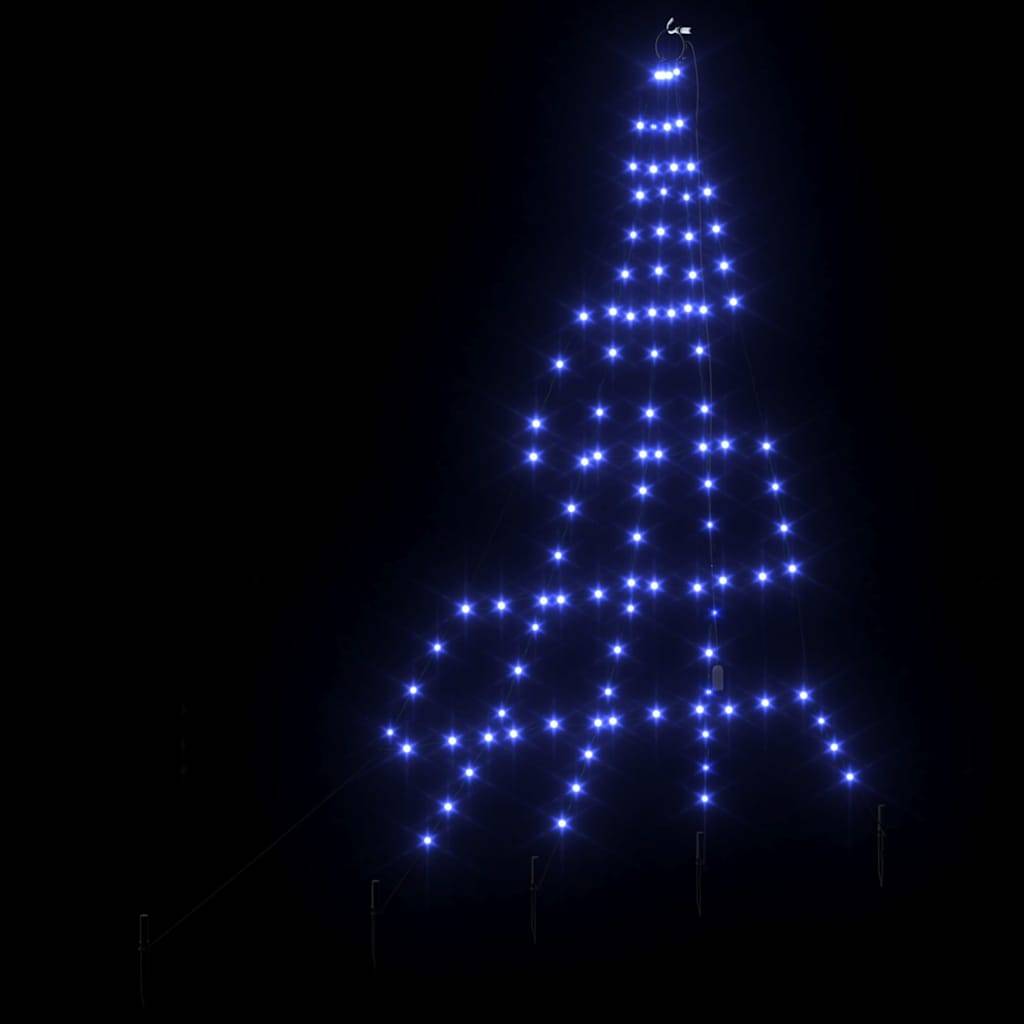 Vidaxl - Arbre de Noël LED avec piquets au sol Bleu 182 cm Métal vidaXL 42018740 - Image 7