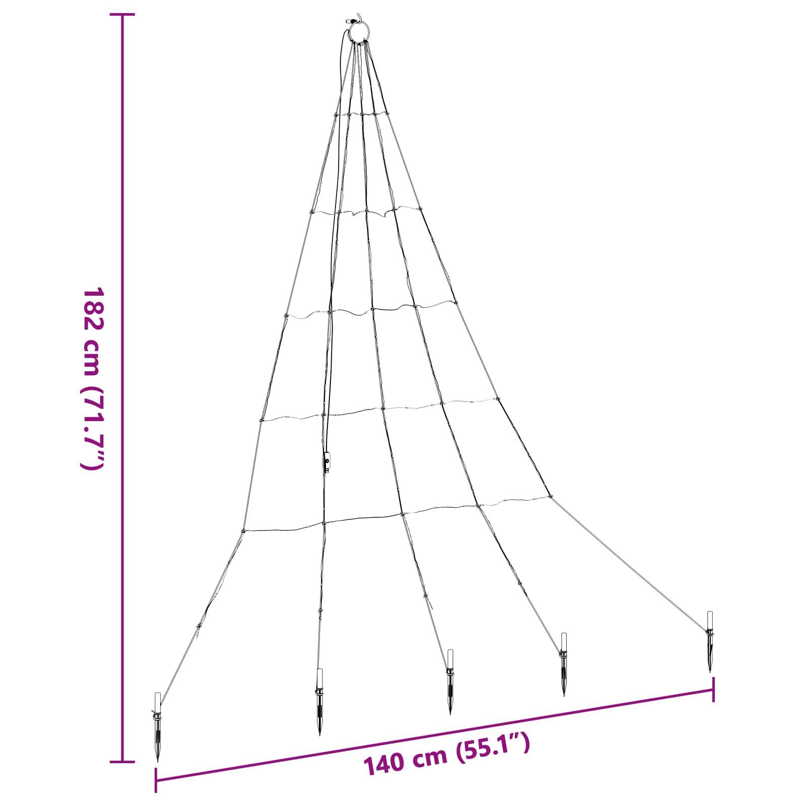 Vidaxl - Arbre de Noël LED avec piquets au sol Bleu 182 cm Métal vidaXL 42018740 - Image 3