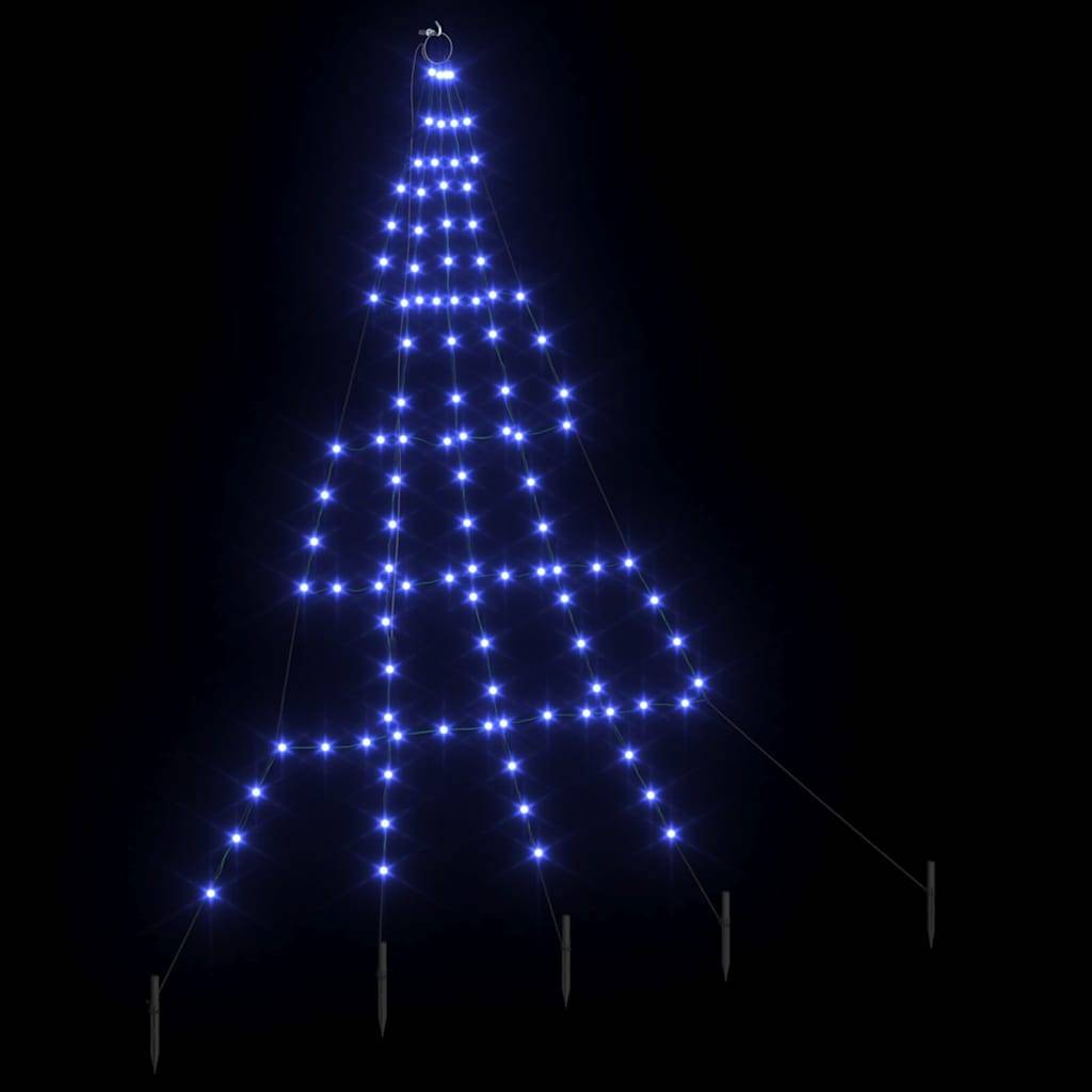 Vidaxl - Arbre de Noël LED avec piquets au sol Bleu 182 cm Métal vidaXL 42018740 - Image 5