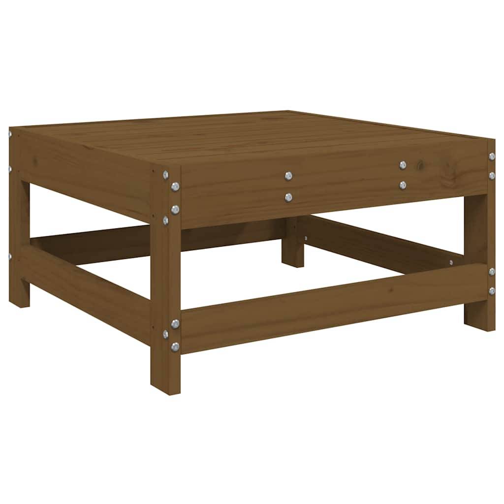 Repose-pied de jardin | Tabouret de jardin | Pouf et coussin marron miel bois de pin massif Maison Chic - Image 4