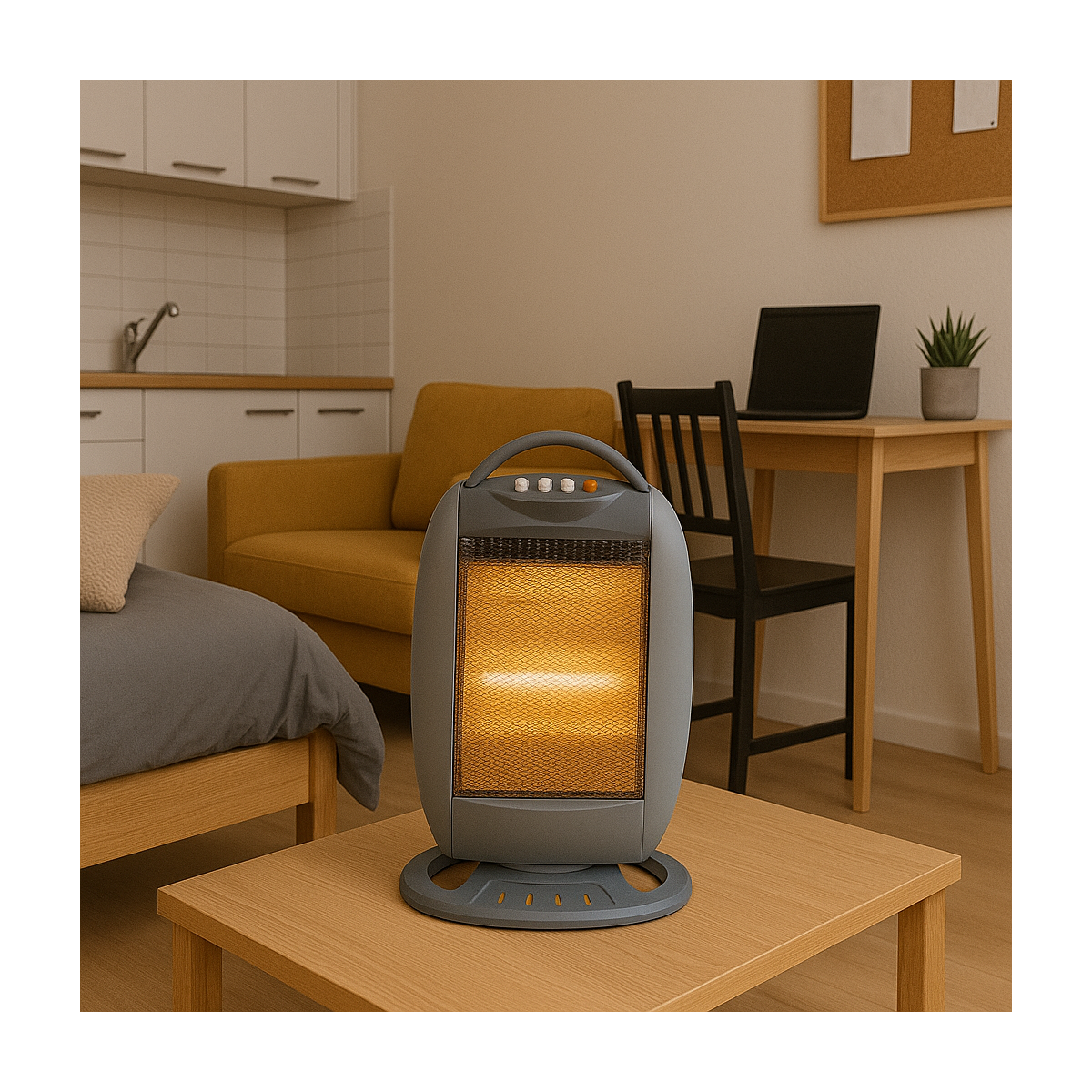 Chauffage infrarouge Oscillant 1200W Classic Electrique Anti basculement NIKLAS - Image 4