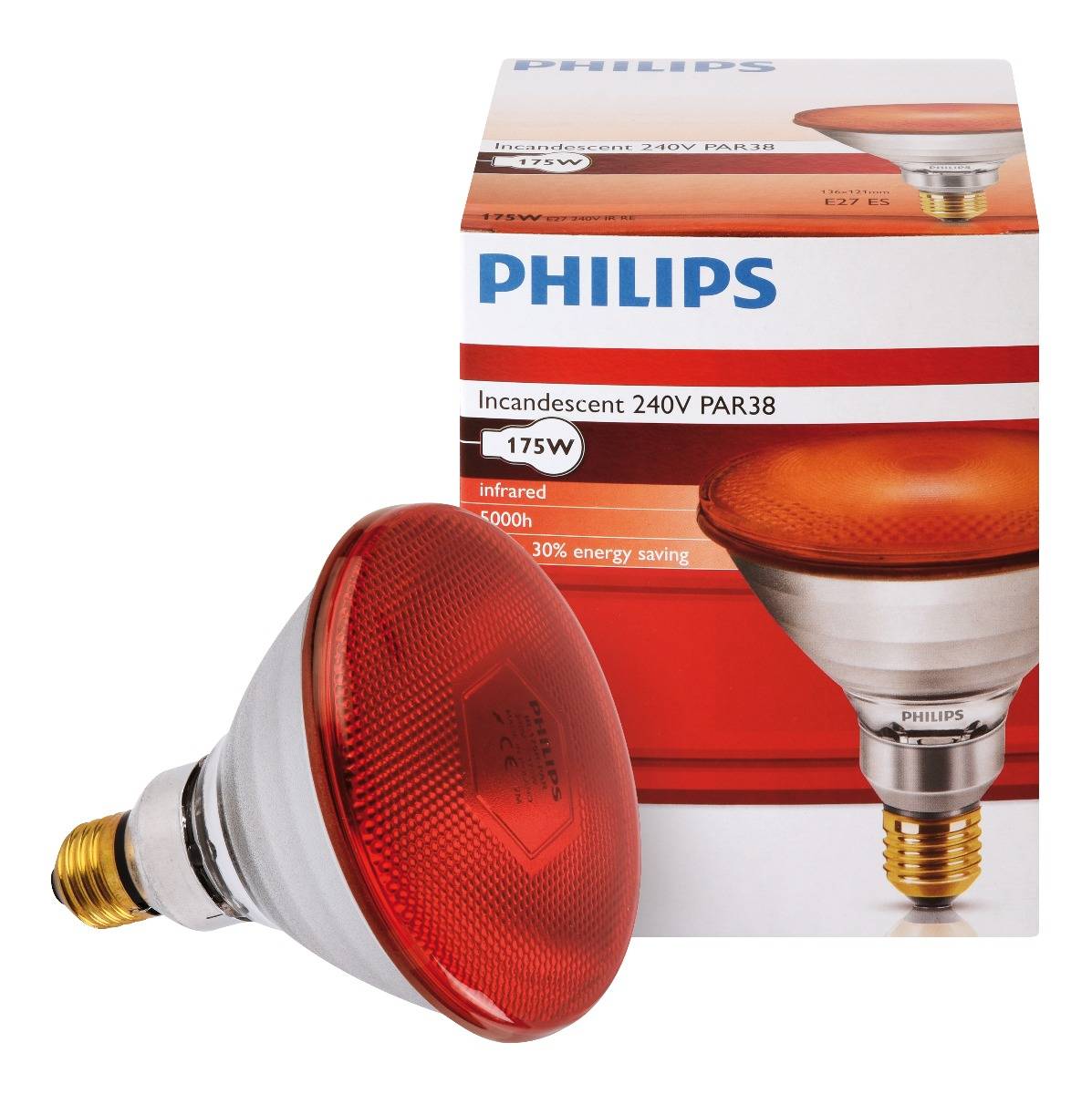 Ampoule PHILIPS IR/PAR rouge 175W - Image 2