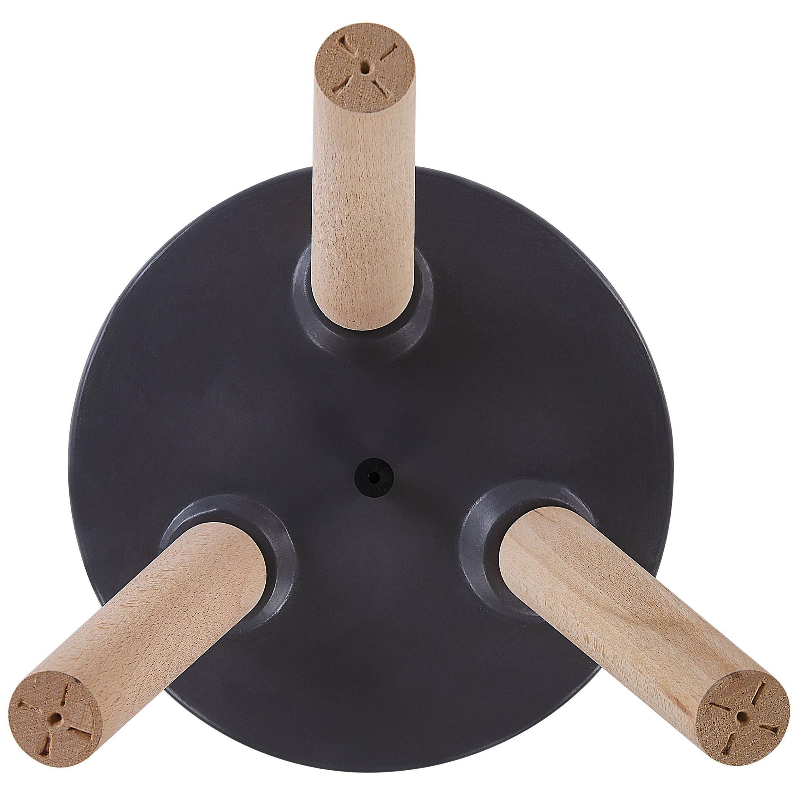 Beliani - Cache-Pot Support Plantes Gris avec 3 Pieds en Bois 21 cm de Diamètre Motif Ethnique Peint à la Main pour Extérieur et Intérieur Beliani - Image 5