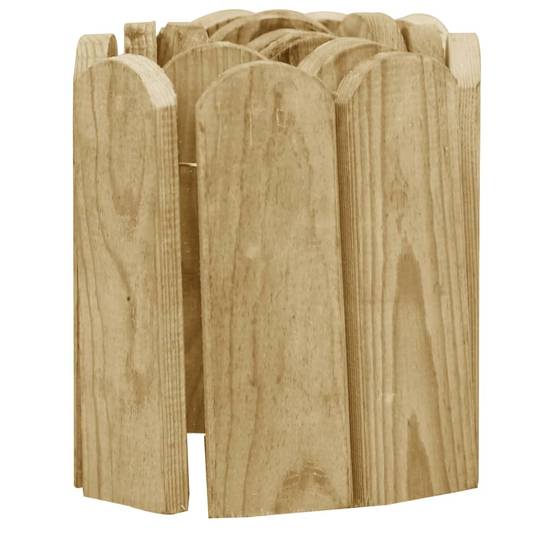 ComfortXL - Bordure Jardin Bois Pin Massif Délimitation Parterres Pelouse 120x20cm Brun - ComfortXL Outdoor Living - Image 4