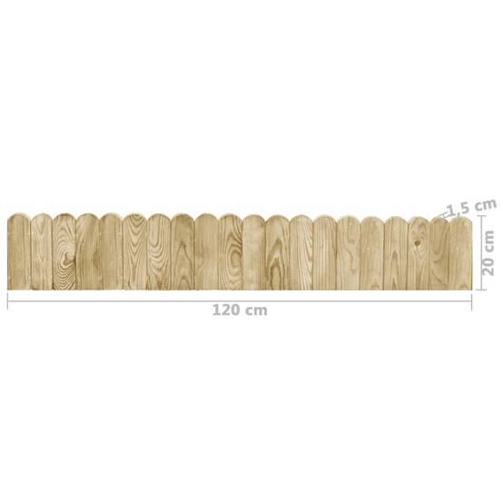 ComfortXL - Bordure Jardin Bois Pin Massif Délimitation Parterres Pelouse 120x20cm Brun - ComfortXL Outdoor Living - Image 6