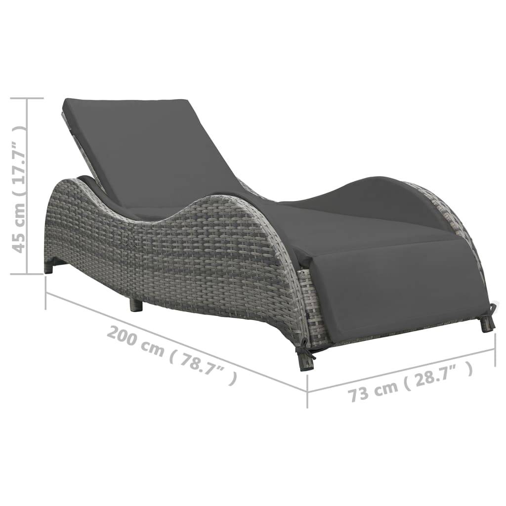 Prolenta Premium - Chaise longue pliante/transat  Vornir Gris  200 X 73 X 45 cm  - P87209G - Image 3
