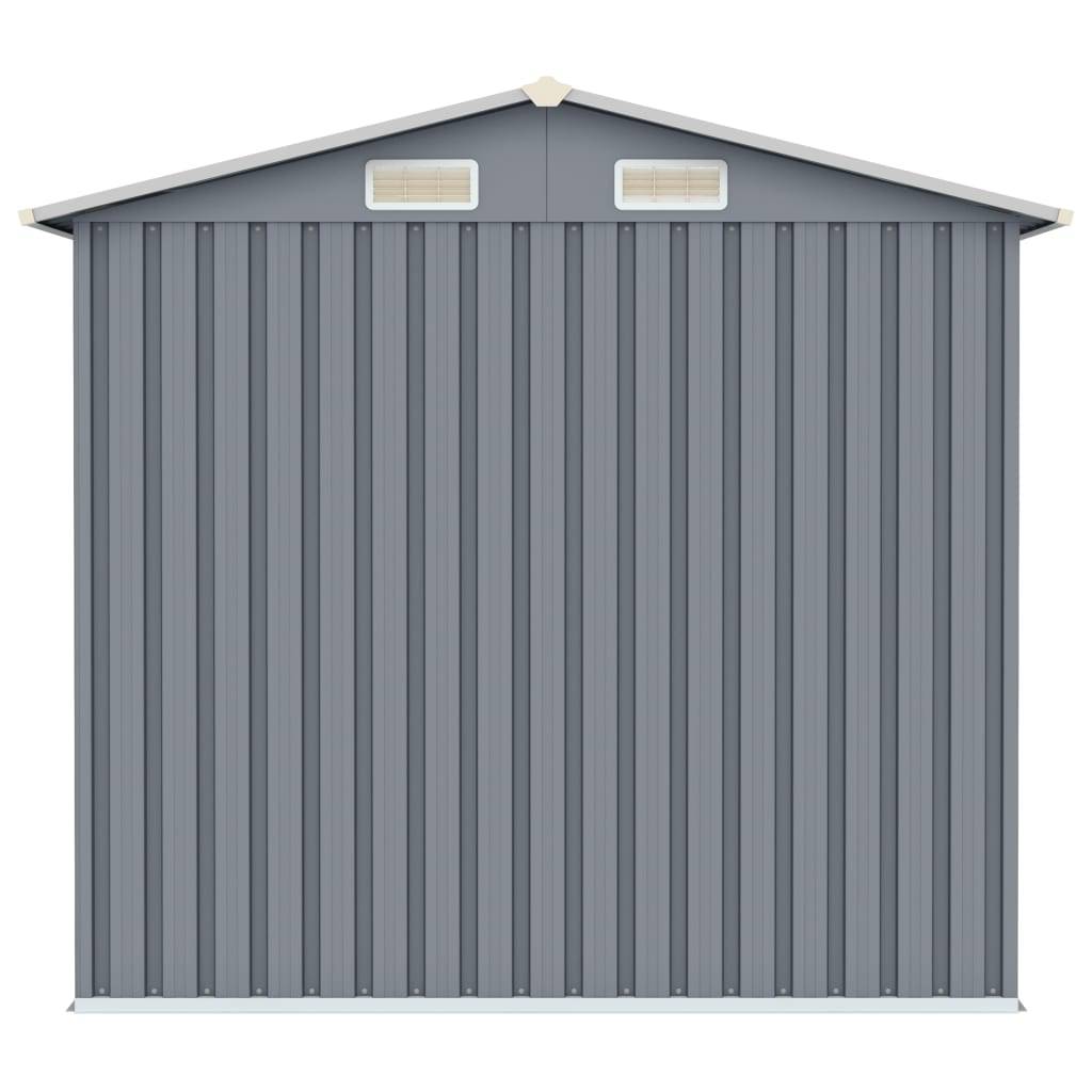 Helloshop26 - Abri de jardin cabane cabanon maison de stockage remise extérieur hangar outils robuste 205 x 129 x 183 cm acier galvanisé gris - Image 5