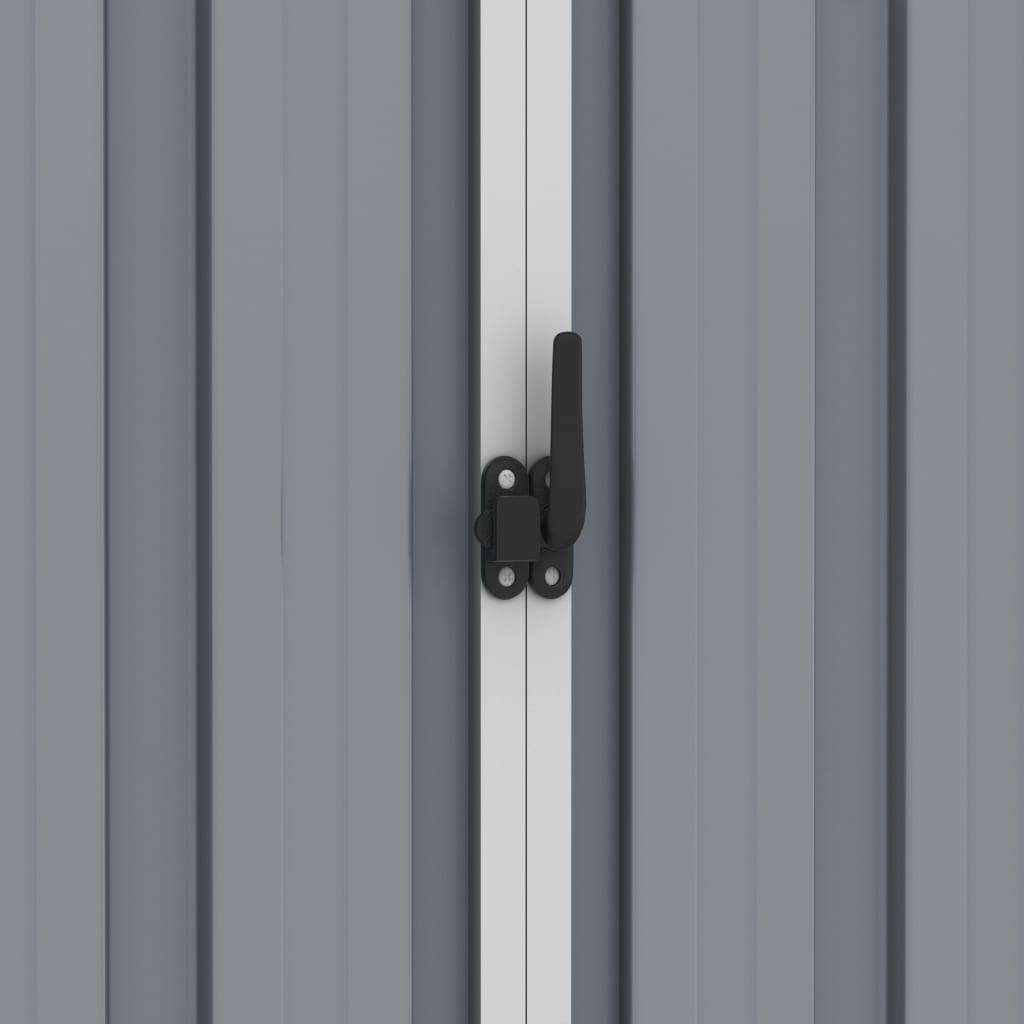Helloshop26 - Abri de jardin cabane cabanon maison de stockage remise extérieur hangar outils robuste 205 x 129 x 183 cm acier galvanisé gris - Image 6