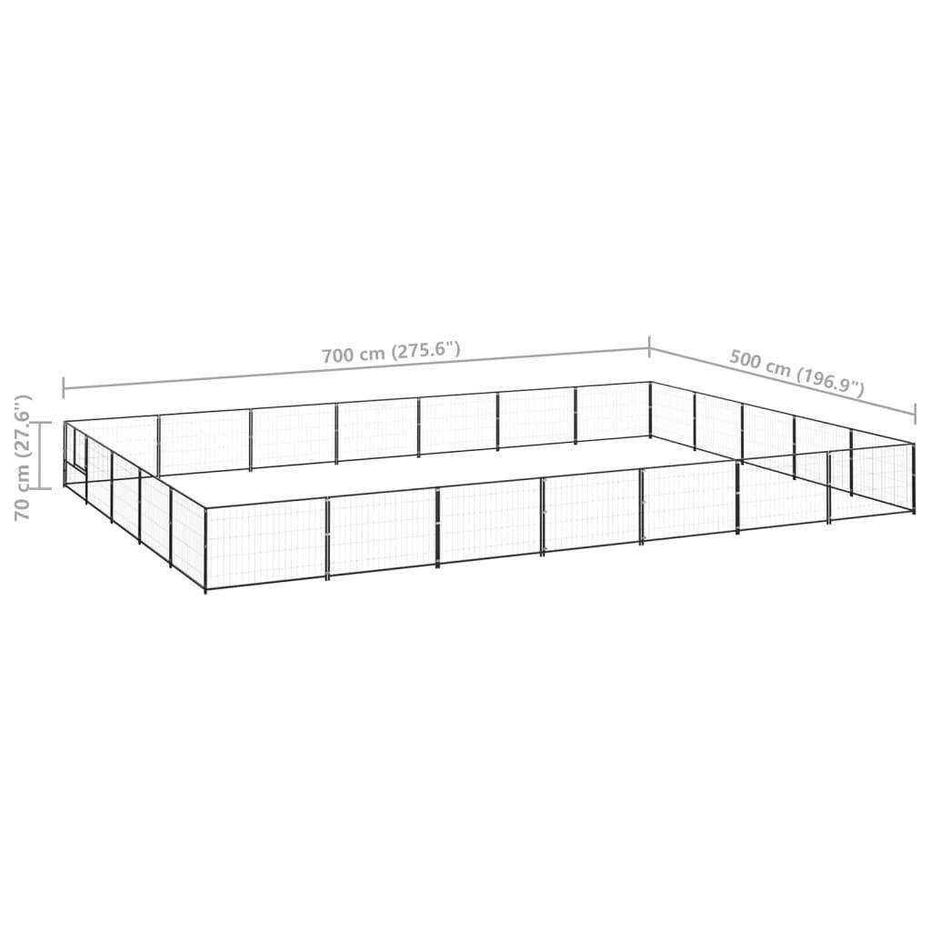 Helloshop26 - Chenil extérieur cage enclos parc animaux chien noir 35 m² acier - Image 2