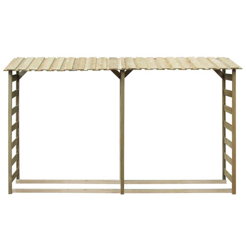 Double abri range-bûches en pin traité 300cm stockage bois de chauffage – ComfortXL Outdoor Living - Image 2