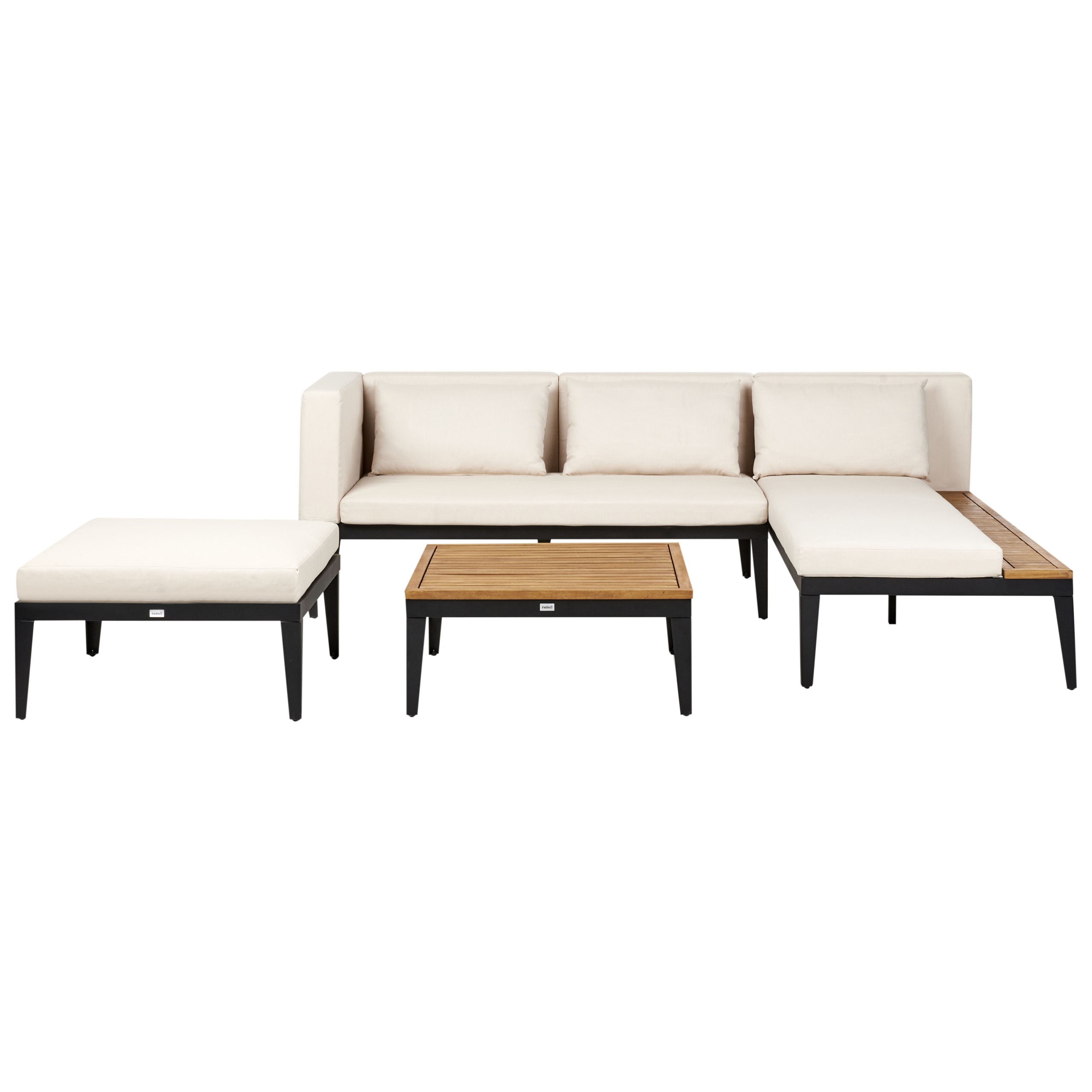 Canapé d'angle en bois avec table basse - Image 1