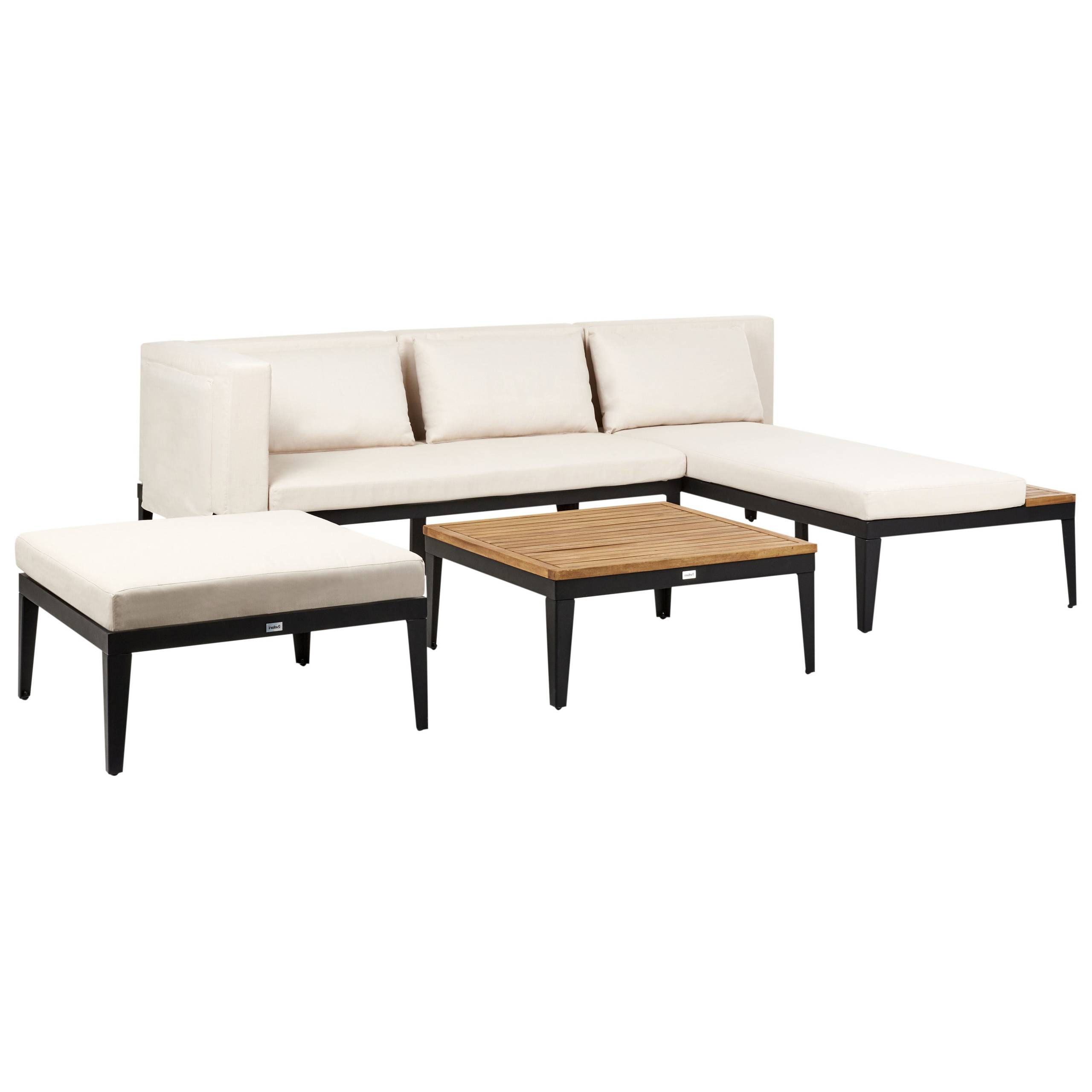 Canapé d'angle en bois avec table basse - Image 3