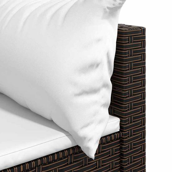 Salon de jardin 3 pcs | Mobilier d'extérieur avec coussins marron résine tressée Maison Chic - Image 8